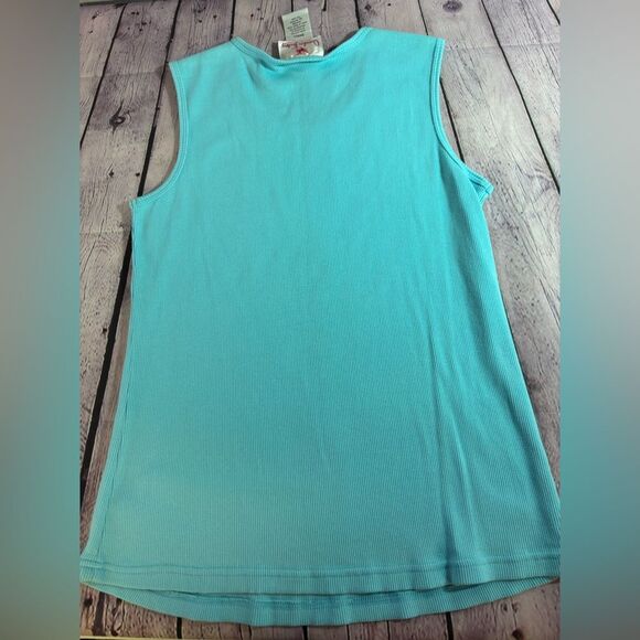 NWT Quacker Factory Beaded Linen Button Up Top and Ribbed Tank Top SET Sz S - Picture 12 of 13